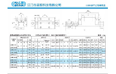 LBR（俗称RG系列）钜型法兰型滑块尺寸表